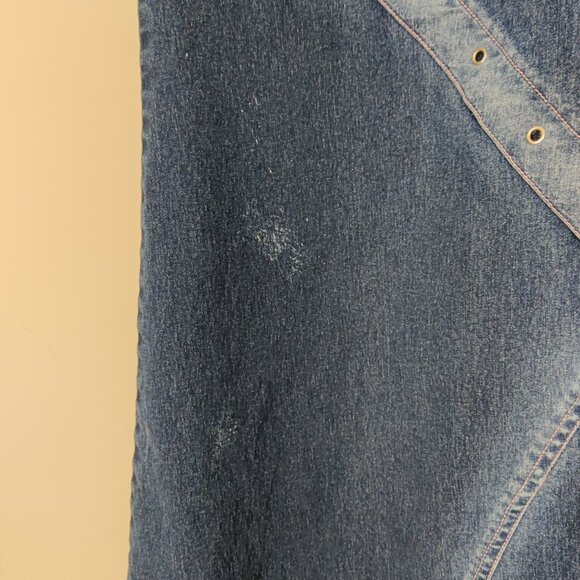 YLKD Yilukadan Women's Skirt Size S Blue Denim Vintage 90s Casual Embroidered - Picture 12 of 13